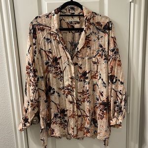 Free People Tropical Print Blouse